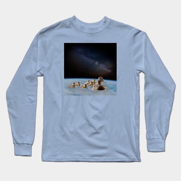 Space Ducks Long Sleeve T-Shirt by PlanetWhatIf